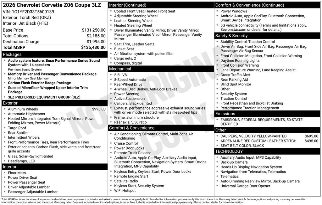 New 2026 Chevrolet Corvette Z06 image 24