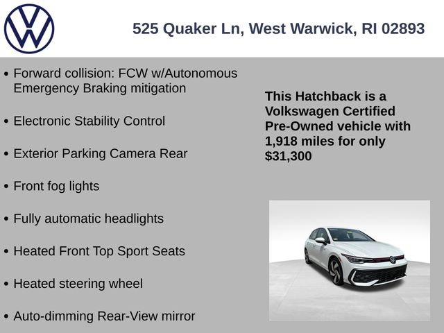 Certified 2025 Volkswagen GTI S FWD image 13