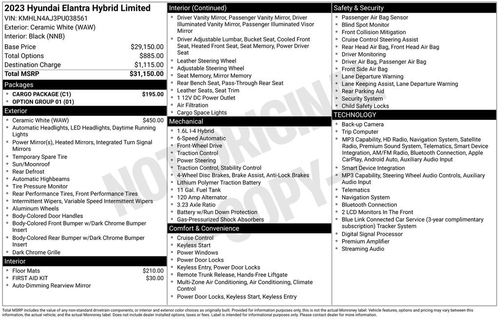 Used 2023 Hyundai Elantra Limited w/ Cargo Package FWD image 31