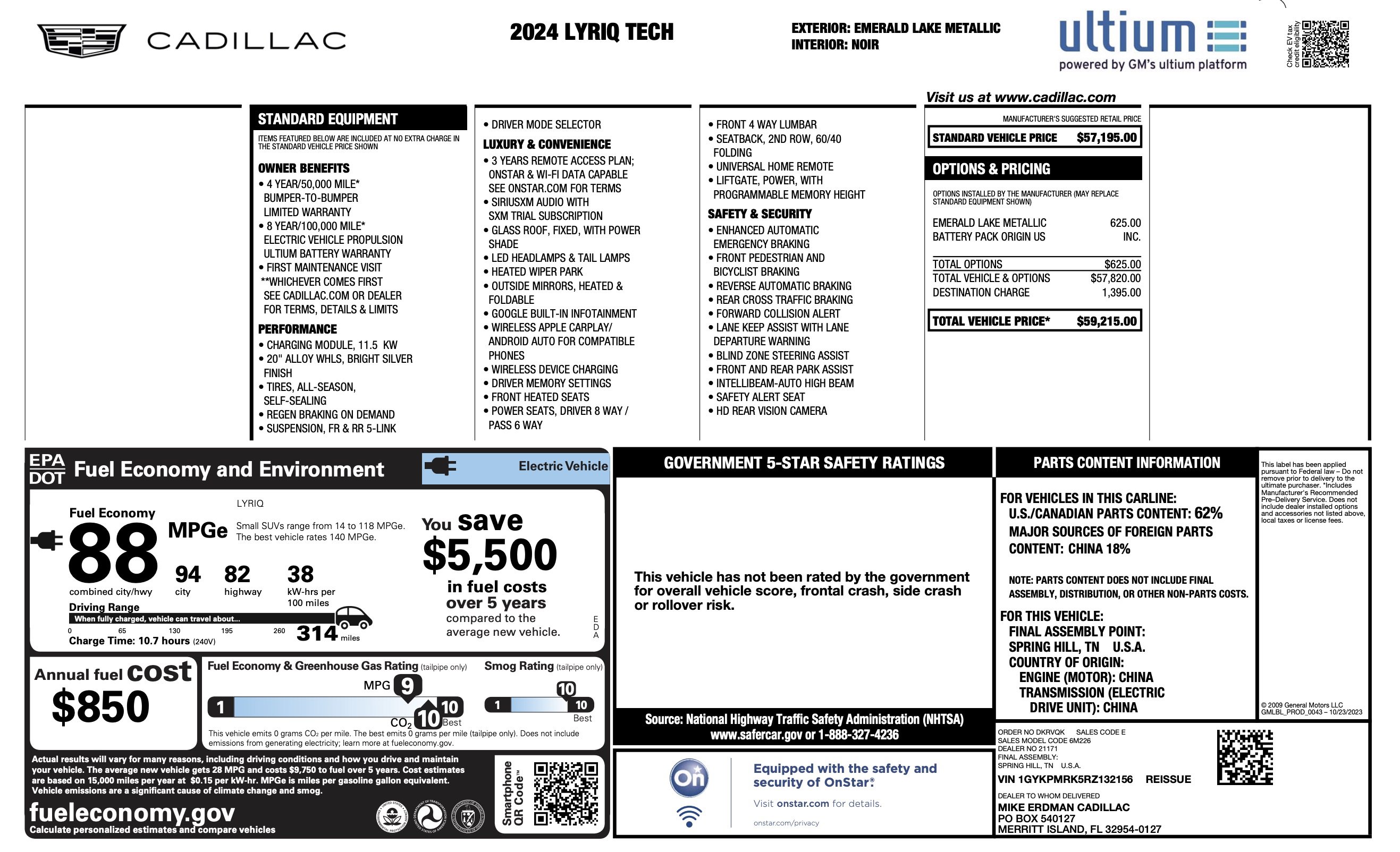 Used 2024 Cadillac Lyriq Tech RWD image 4