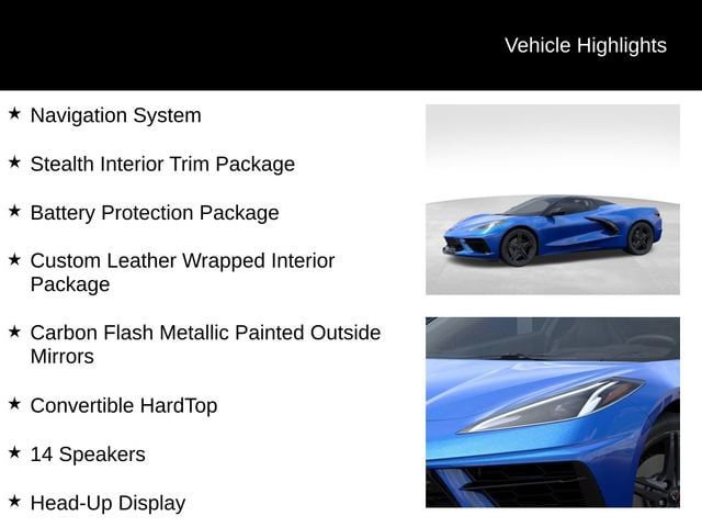 New 2026 Chevrolet Corvette Stingray Premium Conv w/ Stealth Interior Trim Package RWD image 17