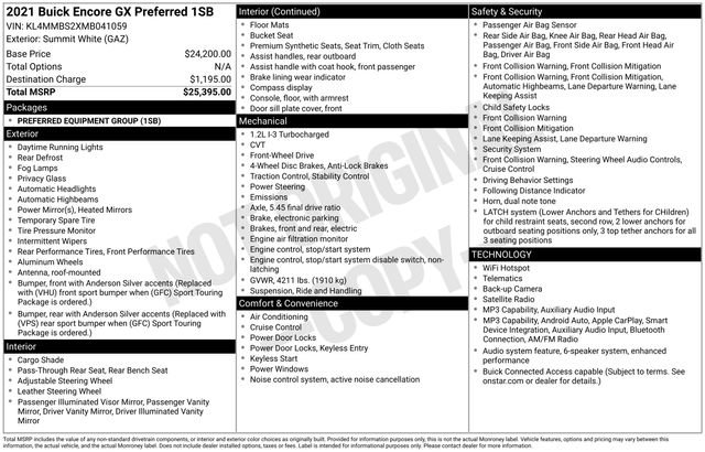 Used 2021 Buick Encore GX Preferred image 7