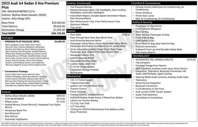 Used 2023 Audi A4 2.0T Premium Plus w/ Premium Plus Package AWD/4WD image 41
