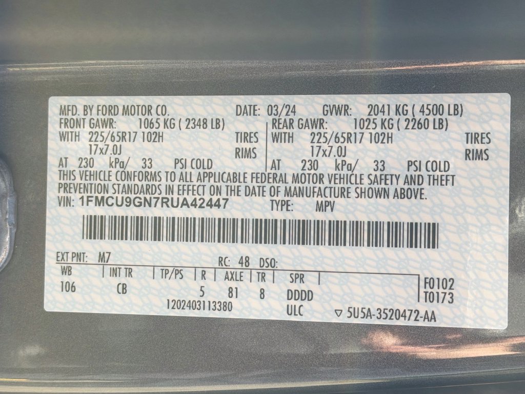 Used 2024 Ford Escape Active w/ Tech Pack #1 AWD/4WD image 34
