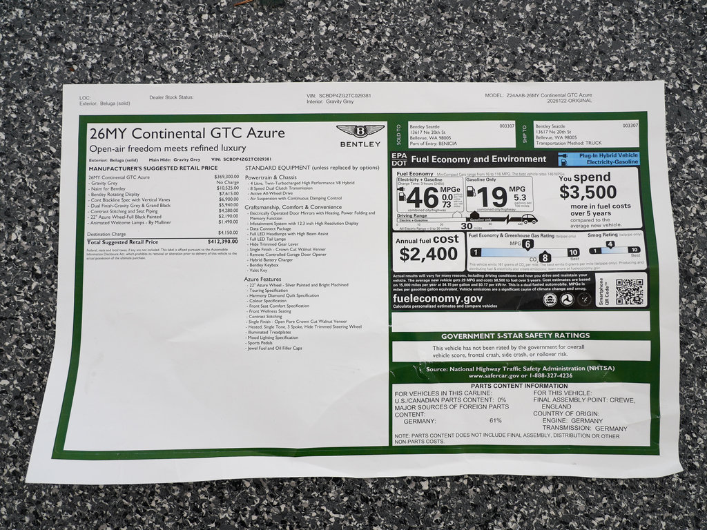 New 2026 Bentley Continental GTC AWD/4WD image 50