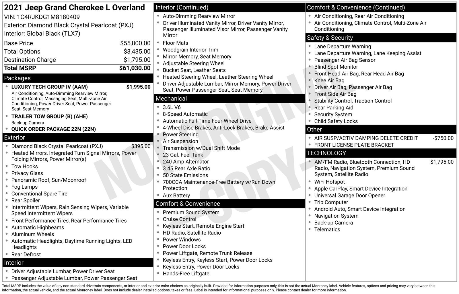 Used 2021 Jeep Grand Cherokee L Overland w/ Luxury Tech Group IV image 20