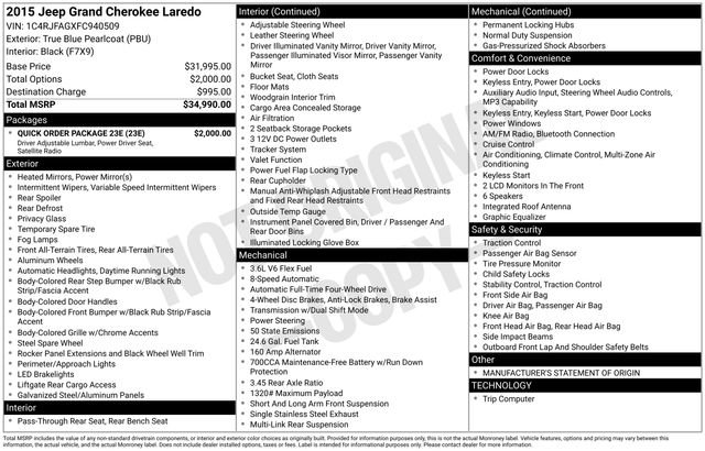 Used 2015 Jeep Grand Cherokee Laredo w/ Quick Order Package 23E image 38