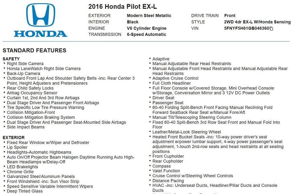 Used 2016 Honda Pilot EX-L image 17