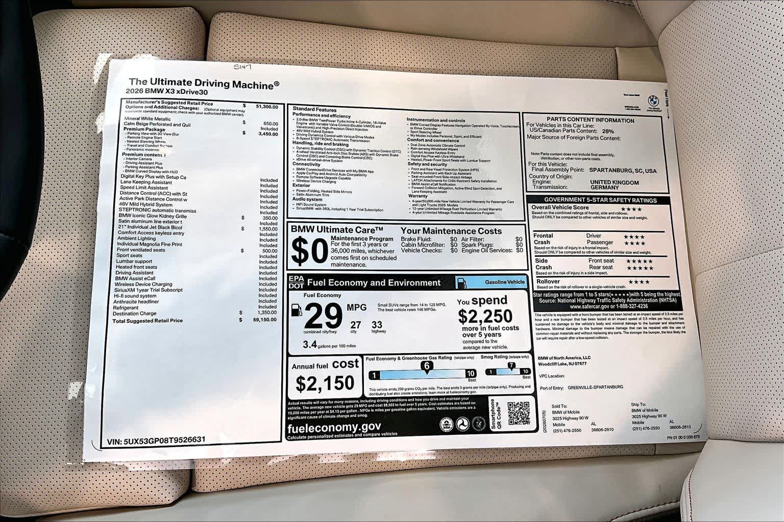 New 2026 BMW X3 xDrive30i w/ Premium Package AWD/4WD image 19