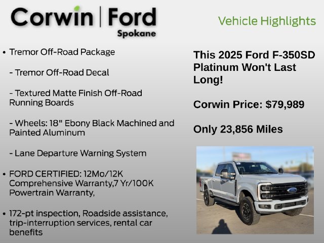 Certified 2025 Ford F350 Platinum w/ Tremor Off-Road Package AWD/4WD image 7