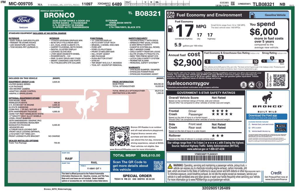 New 2026 Ford Bronco Outer Banks AWD/4WD image 26