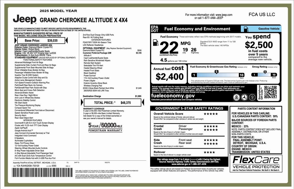 New 2025 Jeep Grand Cherokee Laredo image 2