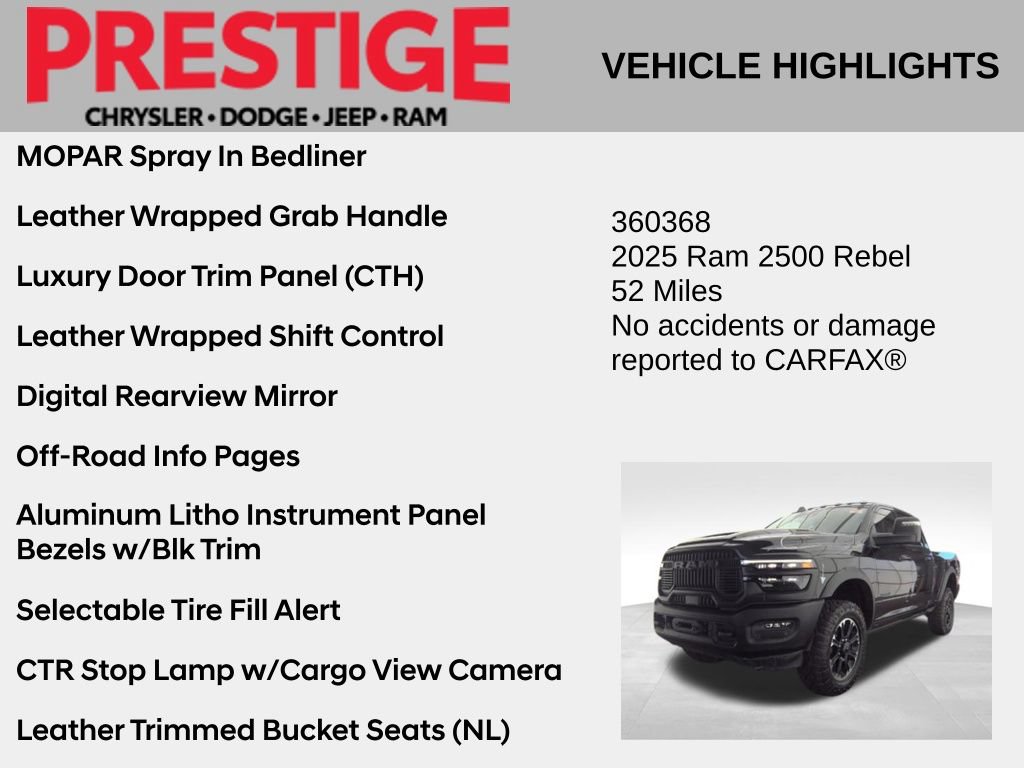 Used 2025 RAM 2500 Rebel w/ Rebel Level 2 Equipment Group AWD/4WD image 6