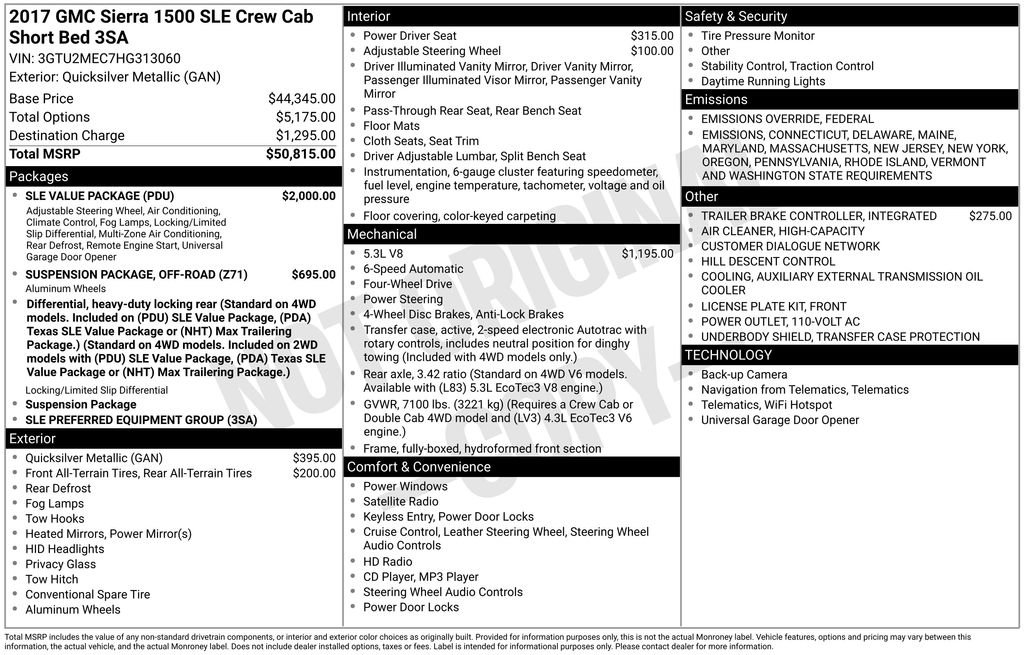 Used 2017 GMC Sierra 1500 SLE w/ SLE Value Package image 39