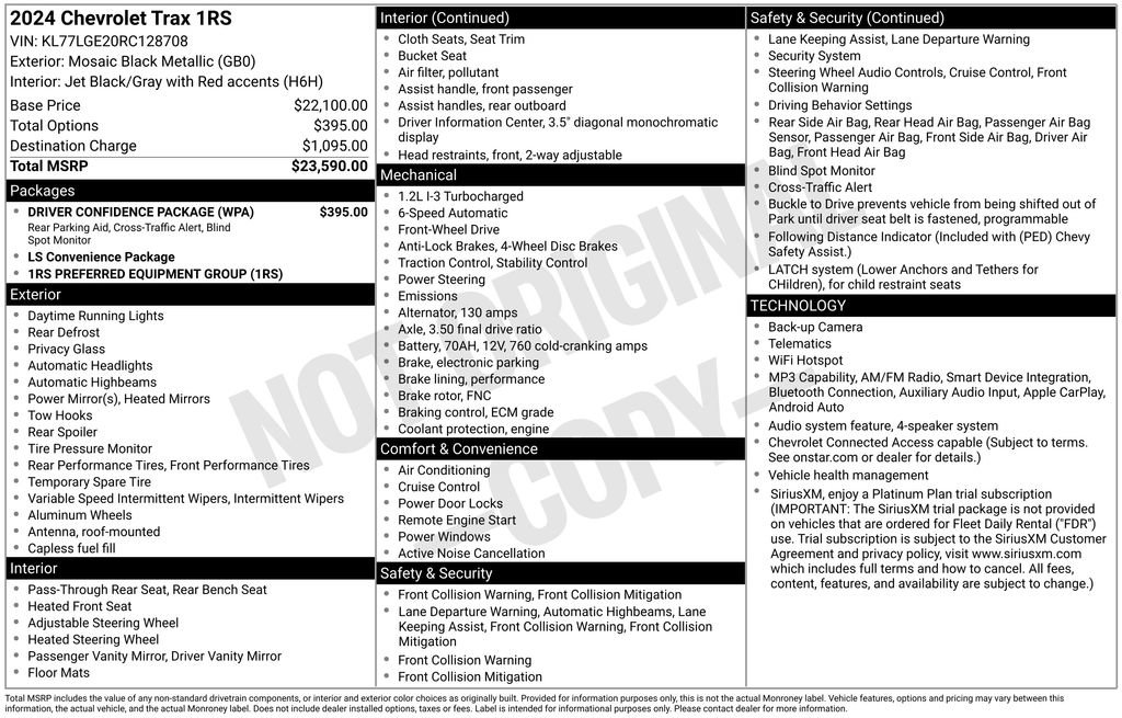 Certified 2024 Chevrolet Trax RS w/ Driver Confidence Package FWD image 6