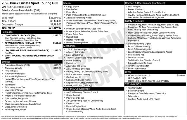 Used 2026 Buick Envista Sport Touring w/ Convenience I Package FWD image 20