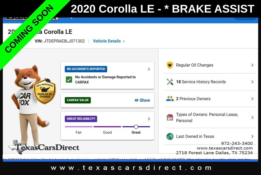 Used 2020 Toyota Corolla LE FWD image 8