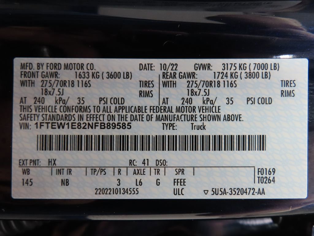 Used 2022 Ford F150 Tremor w/ Equipment Group 402A High AWD/4WD image 79