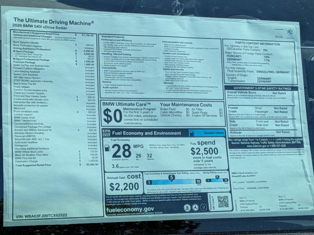 New 2026 BMW 540i xDrive w/ M Sport Package AWD/4WD image 20