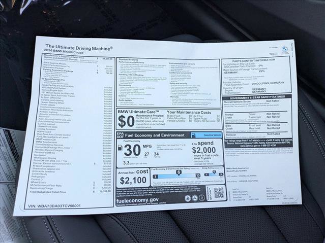 New 2026 BMW M440i Coupe w/ Parking Assistance Package RWD image 18