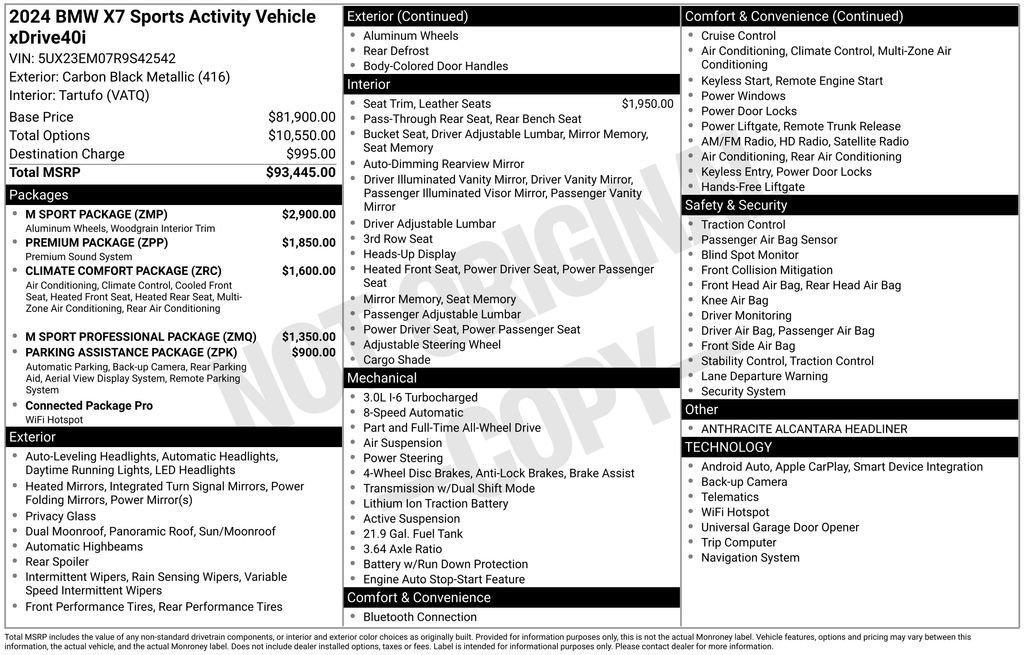Used 2024 BMW X7 xDrive40i w/ M Sport Package AWD/4WD image 5
