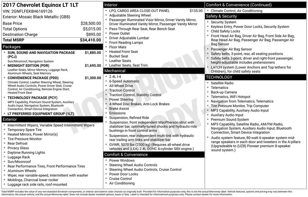 Used 2017 Chevrolet Equinox LT AWD/4WD image 5