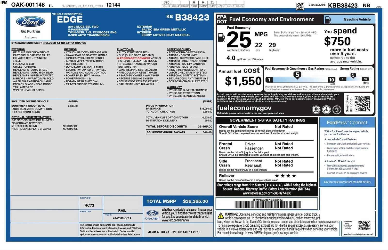Used 2019 Ford Edge SEL w/ Equipment Group 201A image 23
