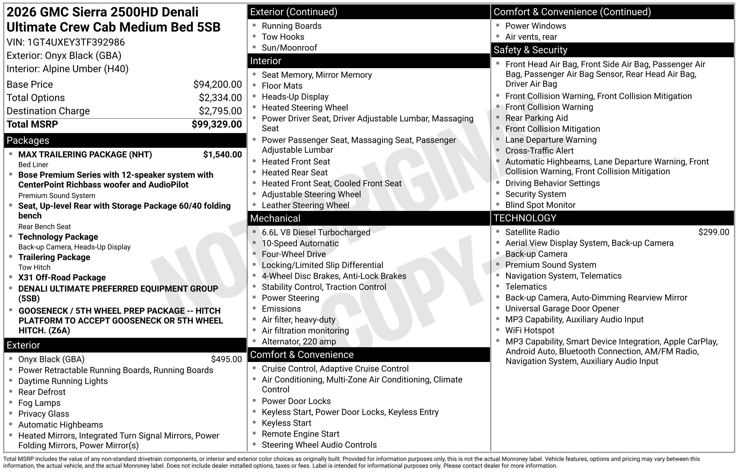 New 2026 GMC Sierra 2500 Denali Ultimate w/ Max Trailering Package AWD/4WD image 3