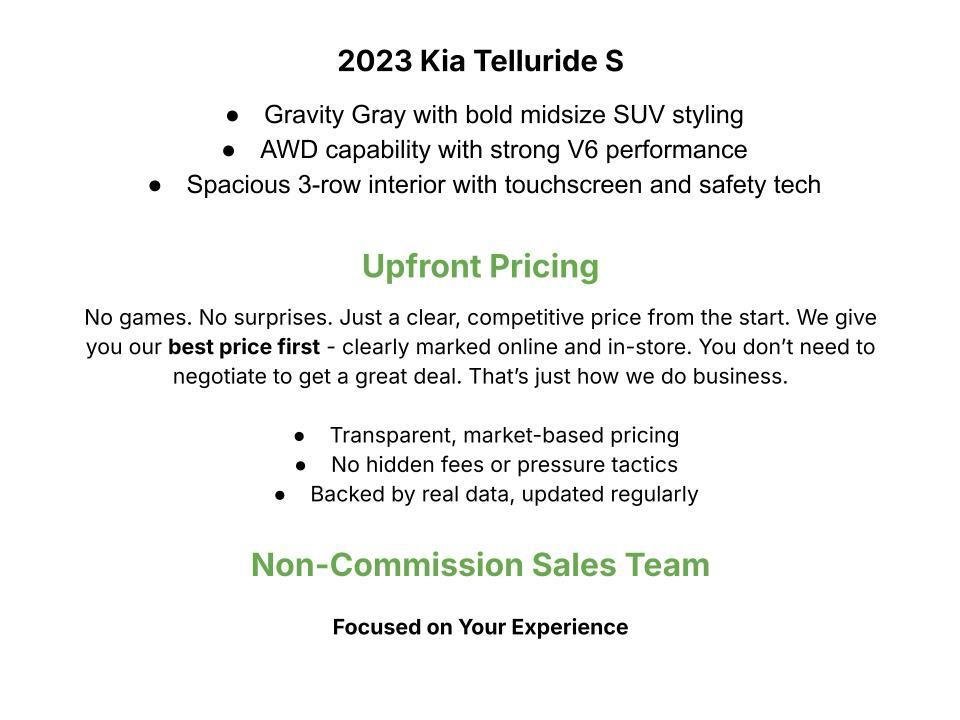 Used 2023 Kia Telluride S w/ S Sunroof Package AWD/4WD image 3
