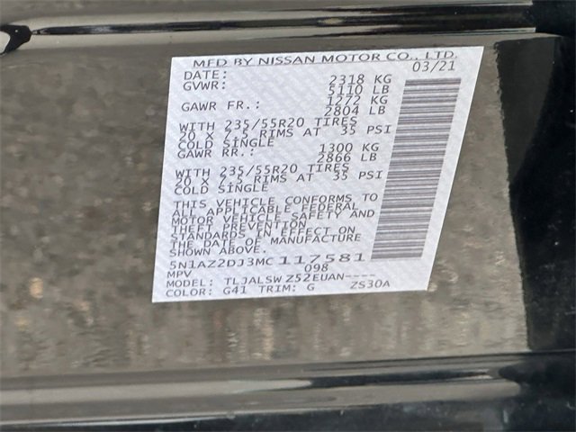 Used 2021 Nissan Murano Platinum w/ Cargo Package image 28