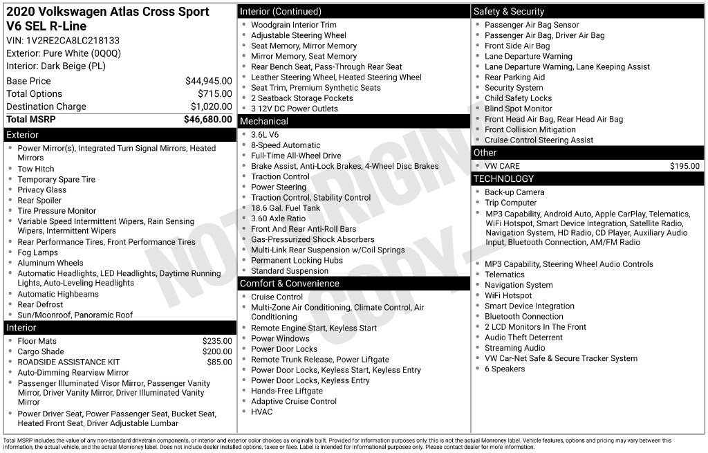 Used 2020 Volkswagen Atlas Cross Sport SEL R-Line AWD/4WD image 23