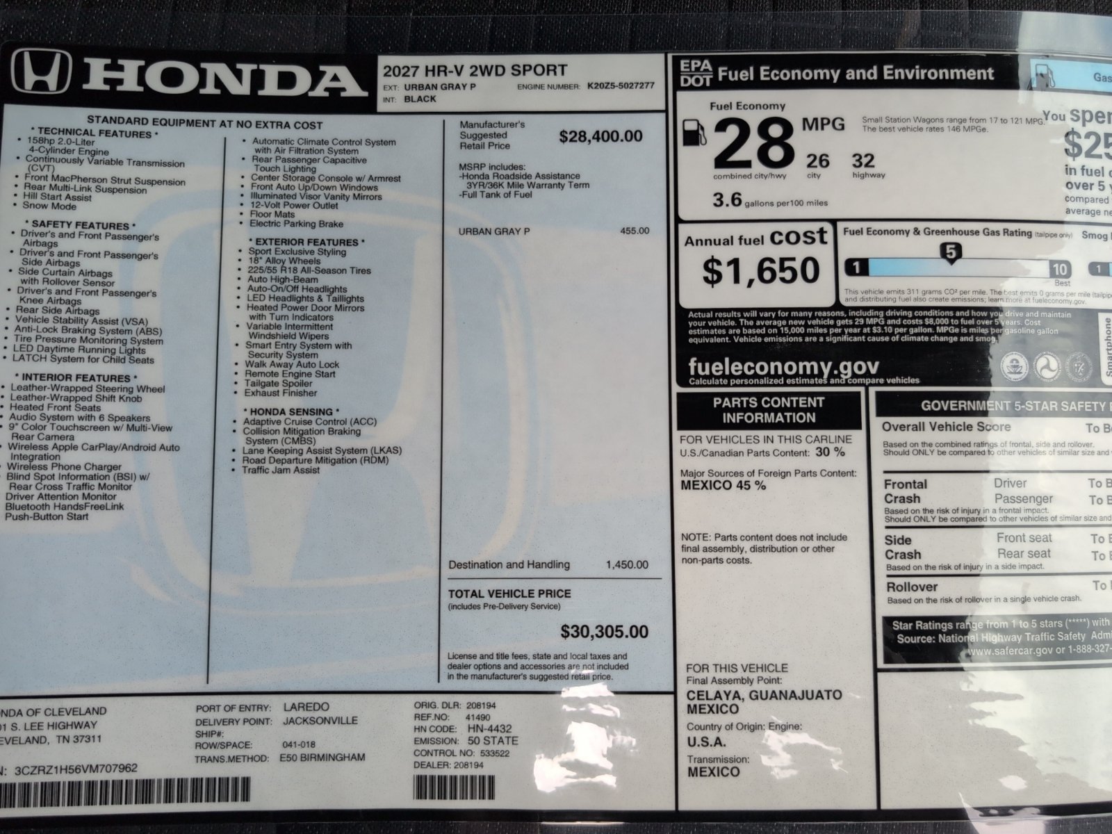 New 2027 Honda HR-V Sport image 16