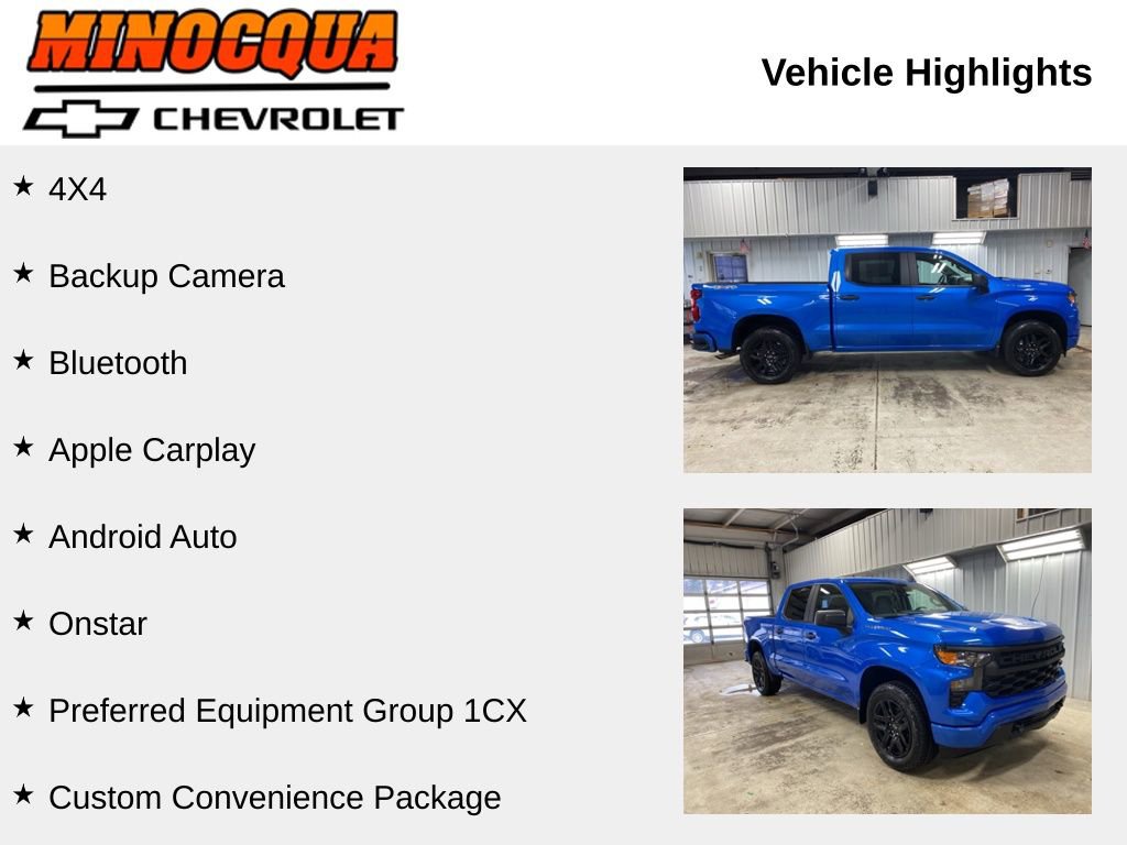 New 2026 Chevrolet Silverado 1500 Custom w/ Turbomax Blackout Package AWD/4WD image 2