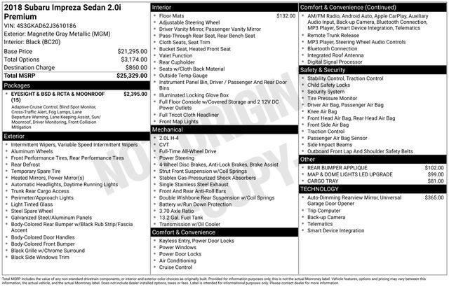 Used 2018 Subaru Impreza 2.0i Premium image 45