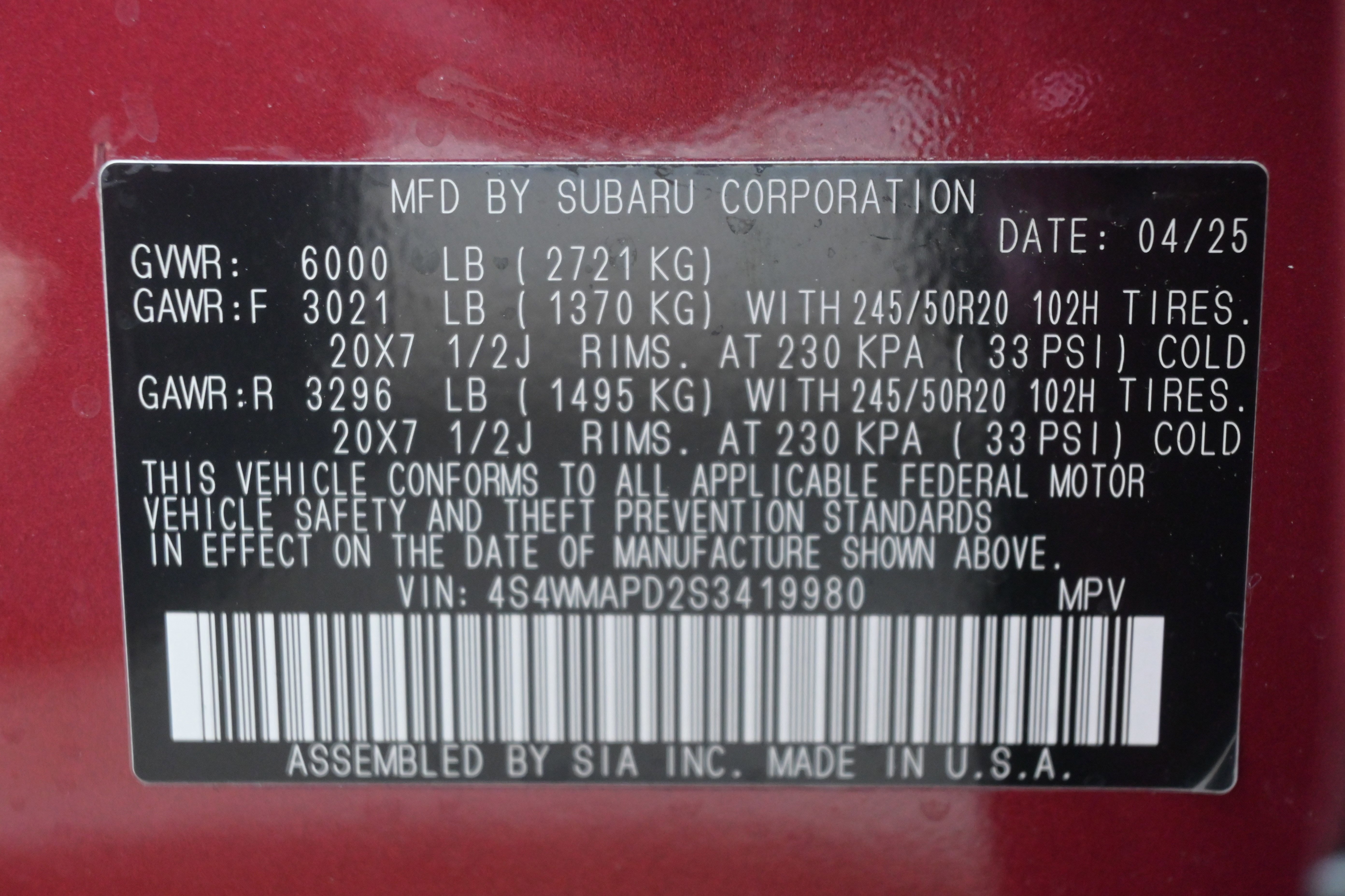Used 2025 Subaru Ascent Limited w/ Popular Package #1 AWD/4WD image 38