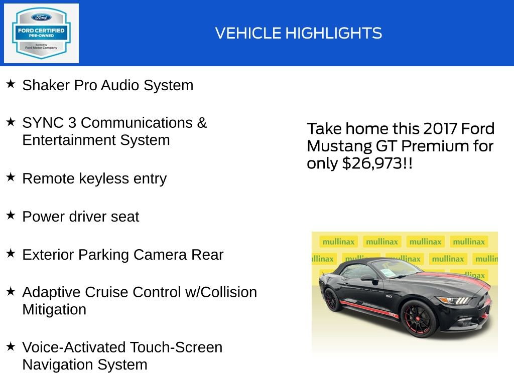 Certified 2017 Ford Mustang GT Premium w/ Equipment Group 401A image 18