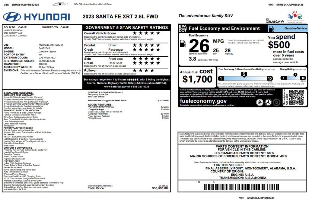 Used 2023 Hyundai Santa Fe XRT w/ Cargo Package FWD image 3