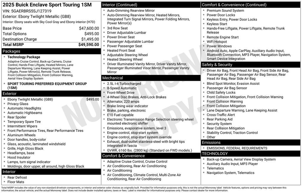 Used 2025 Buick Enclave Sport Touring image 6