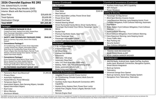Certified 2026 Chevrolet Equinox RS w/ Convenience Package III image 22