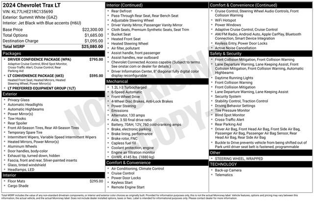 Certified 2024 Chevrolet Trax LT w/ Driver Confidence Package image 35