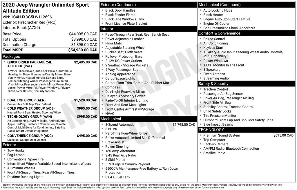 Used 2020 Jeep Wrangler Unlimited Sport AWD/4WD image 13