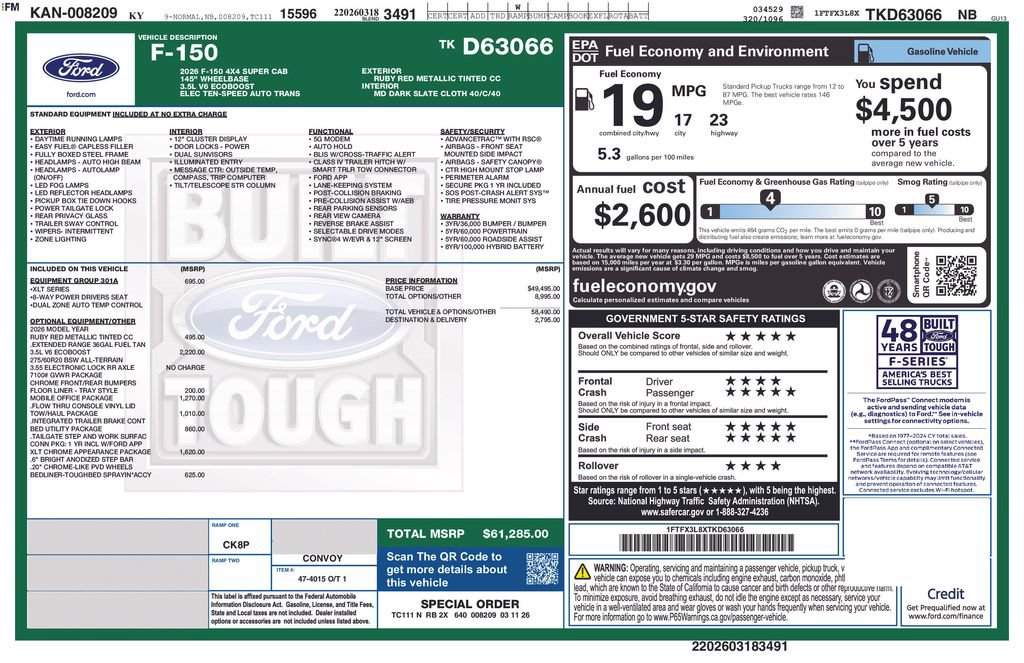 New 2026 Ford F150 XLT w/ XLT Chrome Appearance Package AWD/4WD image 30