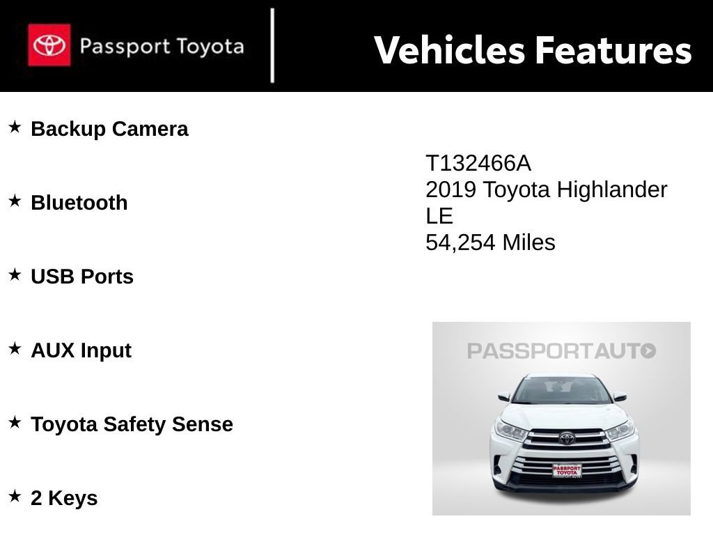 Used 2019 Toyota Highlander LE FWD image 10