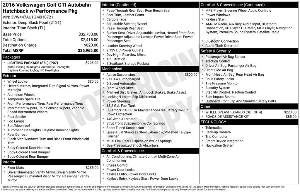 Used 2016 Volkswagen GTI Autobahn w/ Lighting Package (SEL) image 6