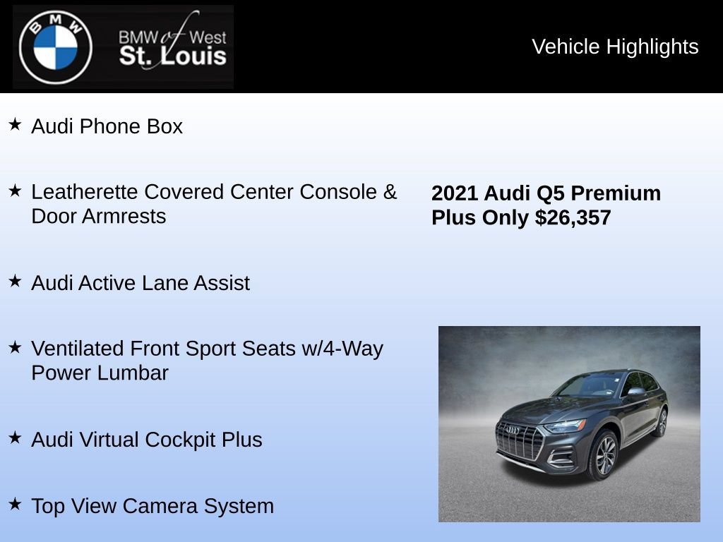 Used 2021 Audi Q5 2.0T Premium Plus w/ Premium Plus Package AWD/4WD image 16