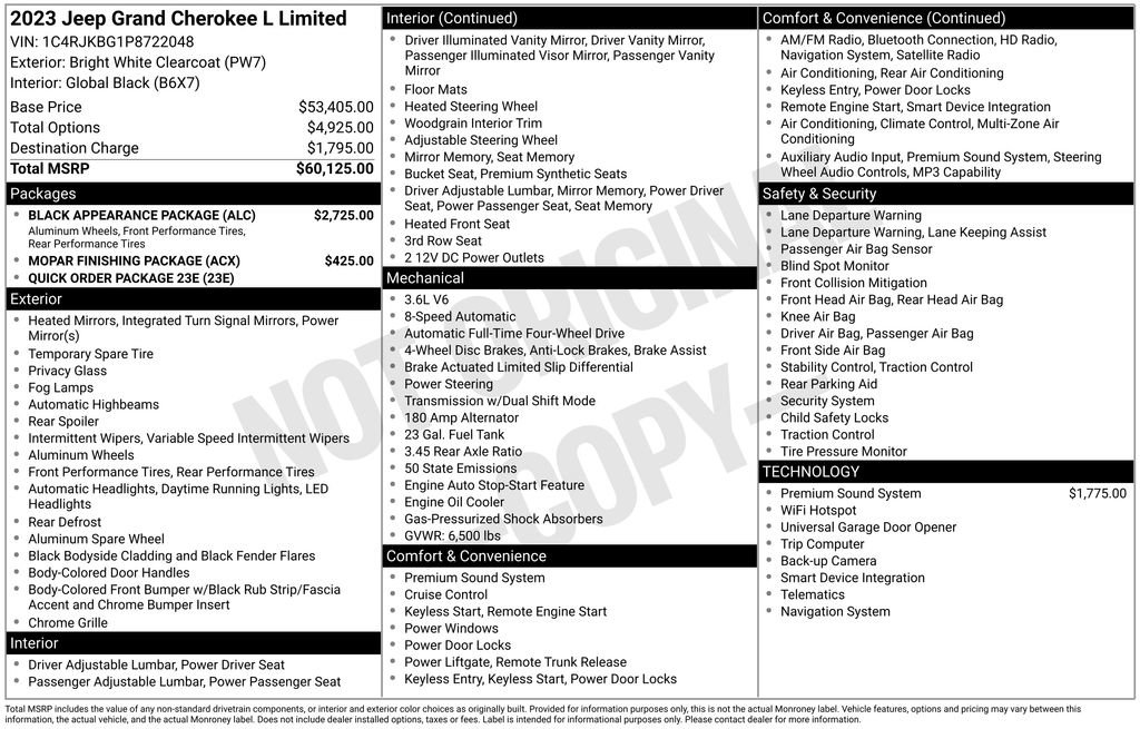Used 2023 Jeep Grand Cherokee L Limited w/ Black Appearance Package AWD/4WD image 4