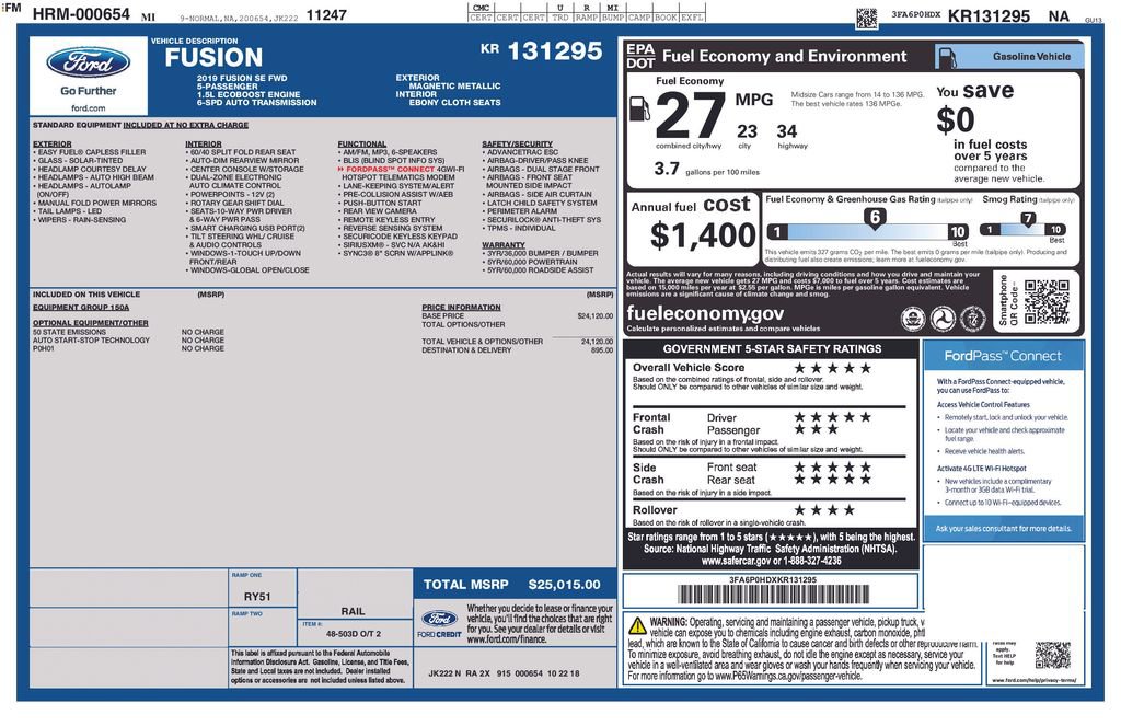 Used 2019 Ford Fusion SE image 16
