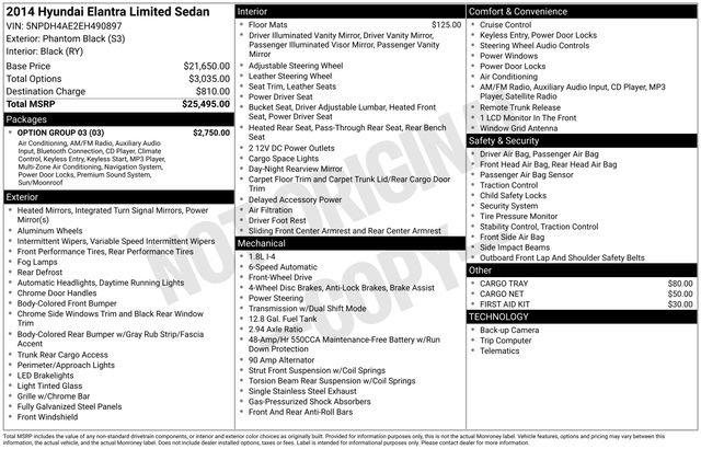 Used 2014 Hyundai Elantra Limited w/ Option Group 03 image 2