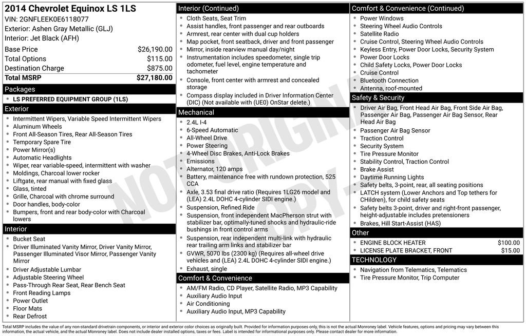 Used 2014 Chevrolet Equinox LS image 16