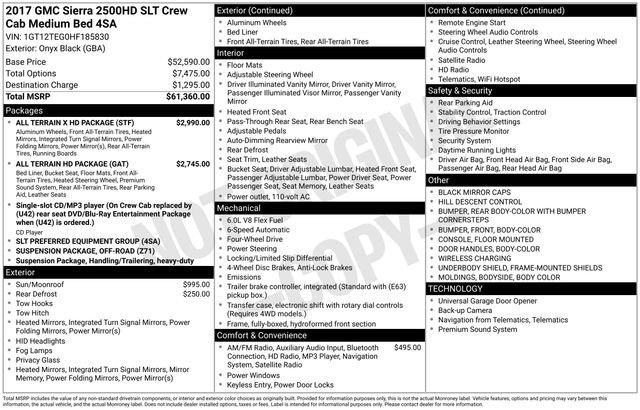 Certified 2017 GMC Sierra 2500 SLT w/ All Terrain X HD Package image 6